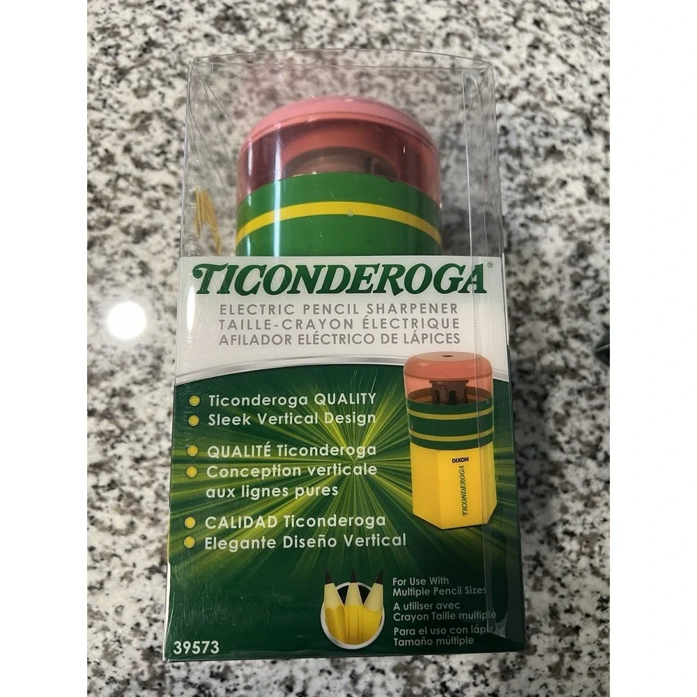 Ticonderoga Electric Pencil Shaped Sharpener School Classroom Teacher NEW IN BOX